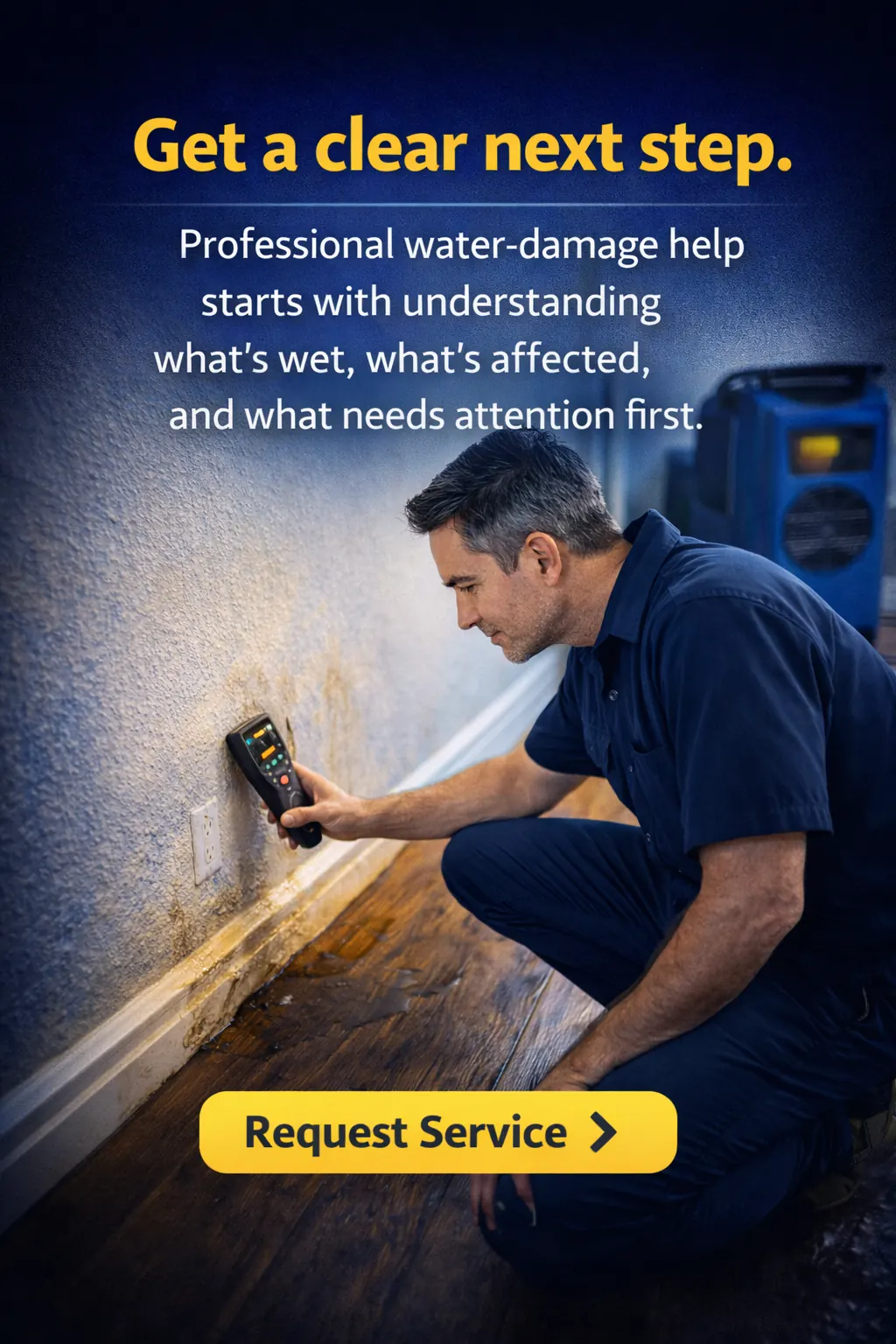 Get a clear next step professional water damage help sample ad