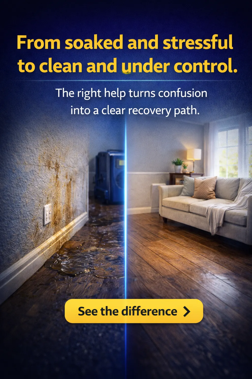 From soaked and stressful to clean and under control sample ad